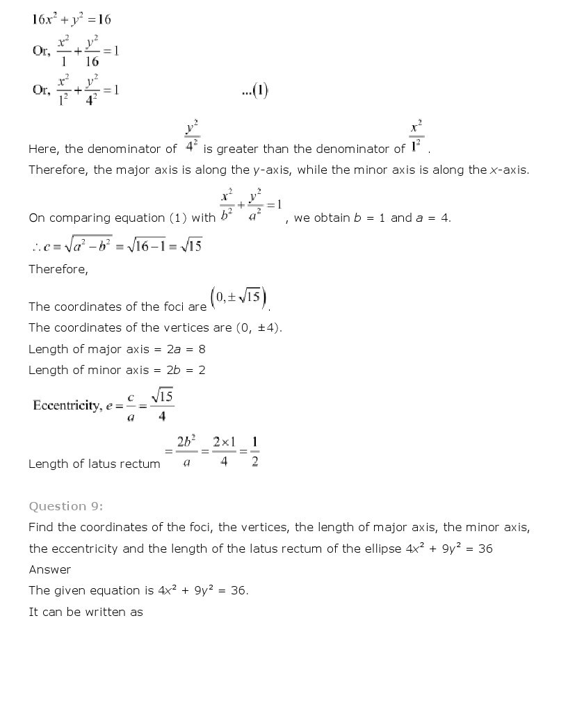 11th, Maths, Conic Sections 22