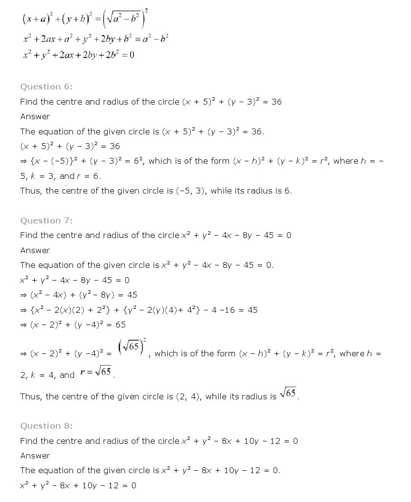 11th, Maths, Conic Sections 3