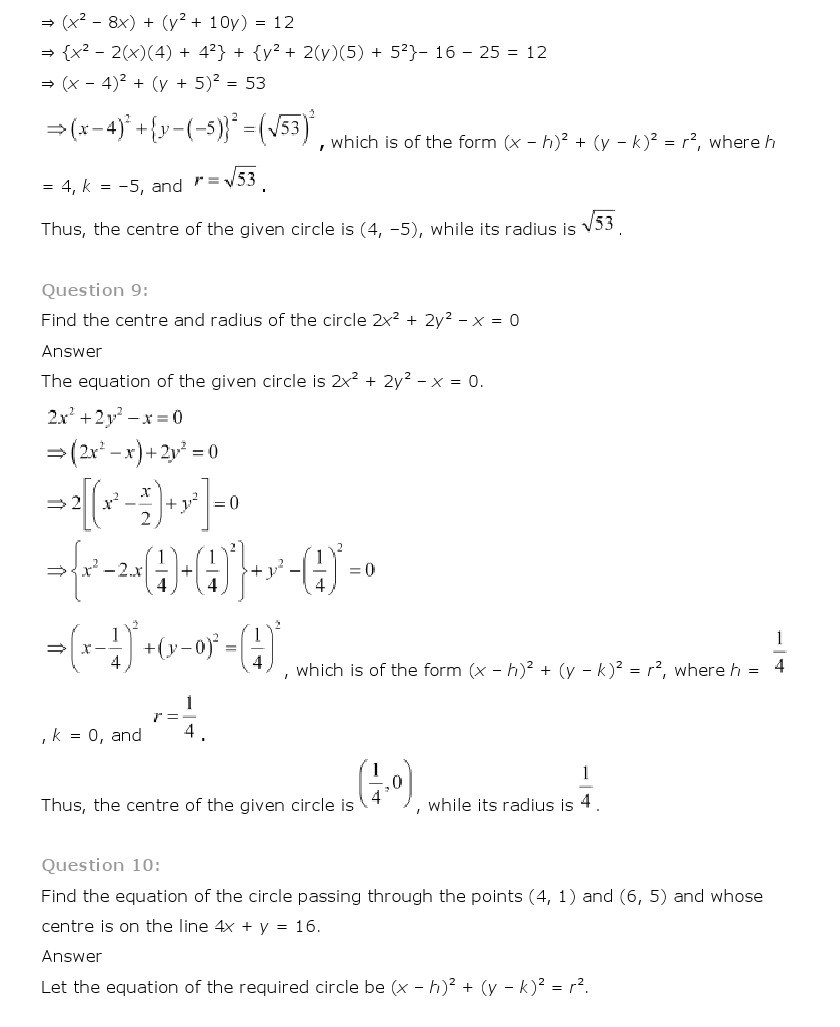 11th, Maths, Conic Sections 4