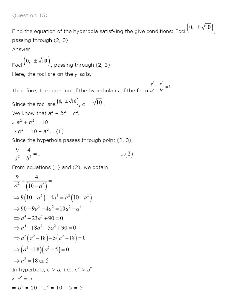 11th, Maths, Conic Sections 40