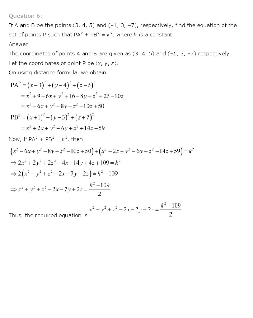 11th, Maths, Introduction to 3 Dimensional Geometry 17