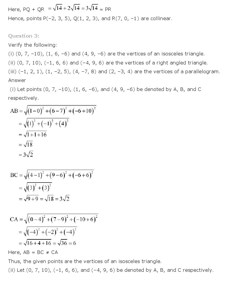 11th, Maths, Introduction to 3 Dimensional Geometry 5