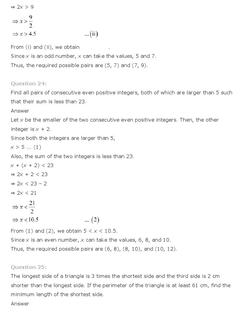 11th, Maths, Linear Inequalities 13