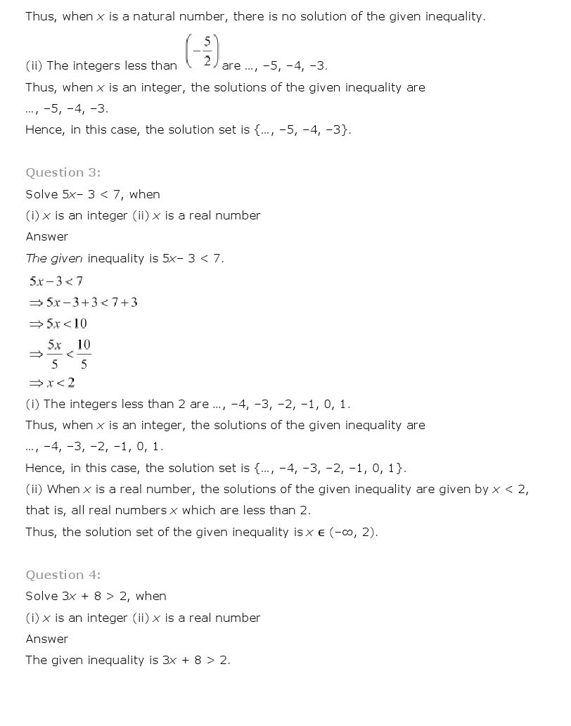 11th, Maths, Linear Inequalities 2