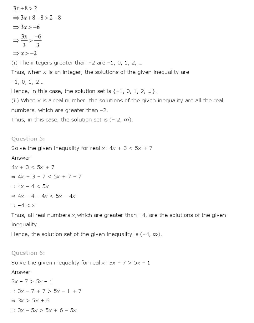 11th, Maths, Linear Inequalities 3