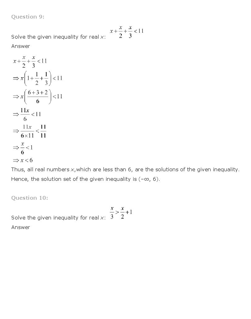 11th, Maths, Linear Inequalities 5