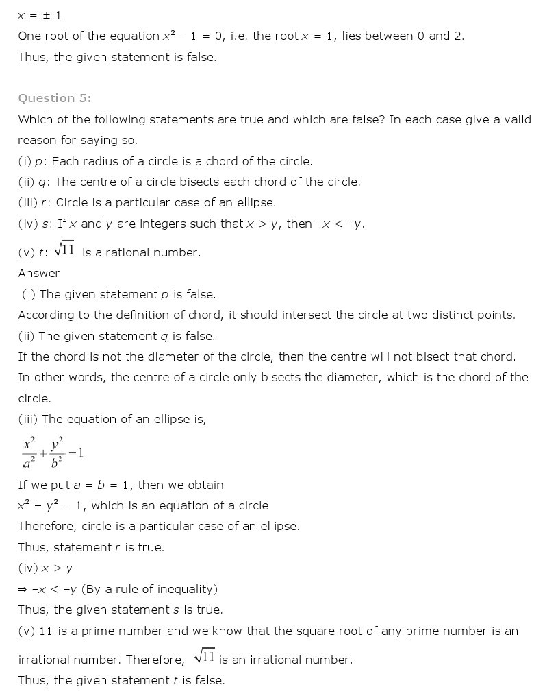 11th, Maths, Mathematical Reasoning 13