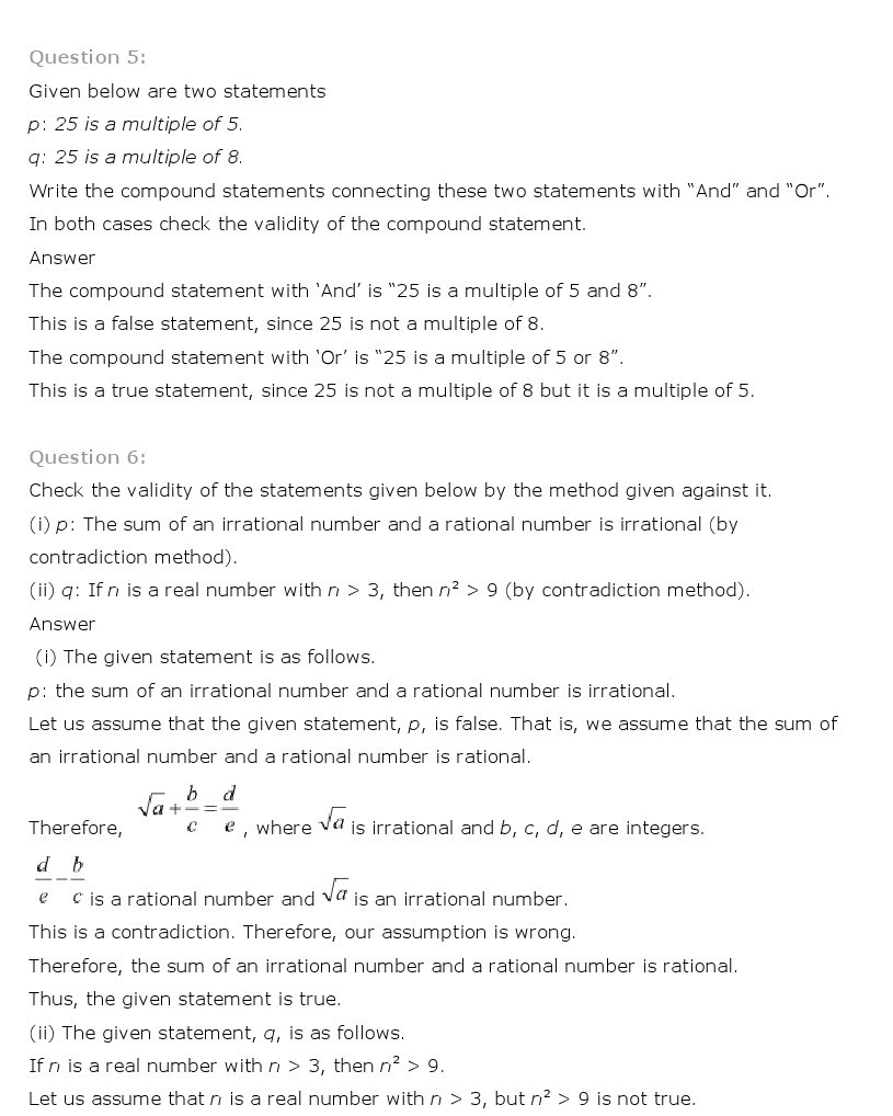 11th, Maths, Mathematical Reasoning 16