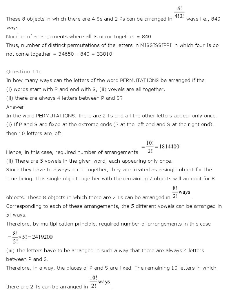 11th, Maths, Permutations & Combinations 13