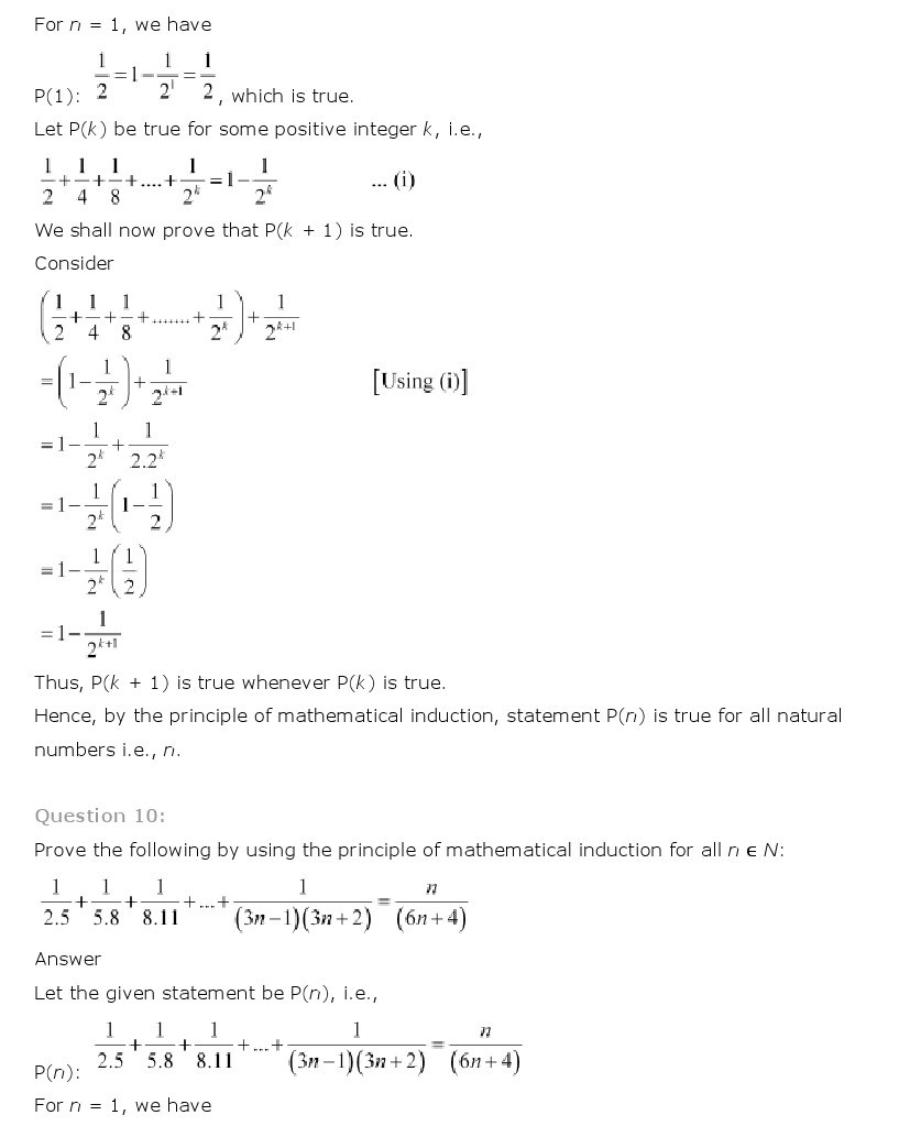 11th, Maths, Principle of Mathematical Induction 10