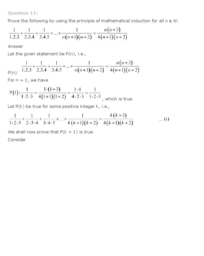 11th, Maths, Principle of Mathematical Induction 12