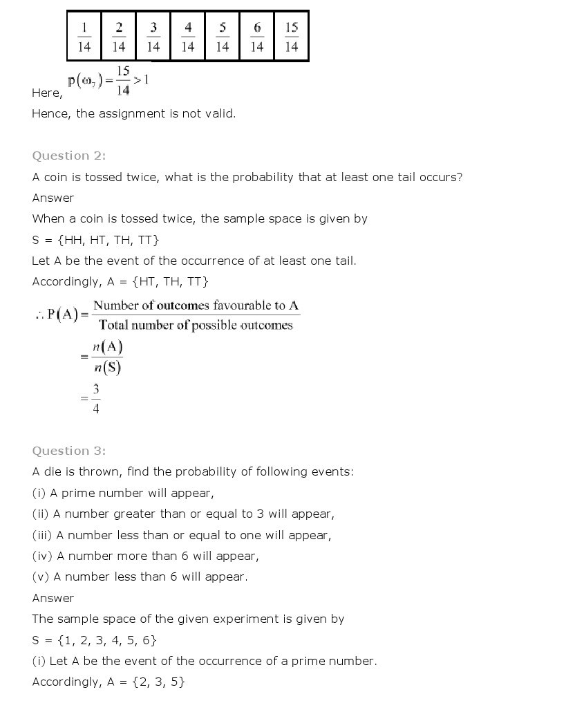 11th, Maths, Probability 17