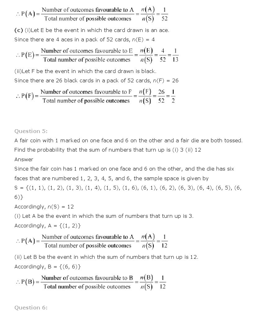 case study questions probability class 11