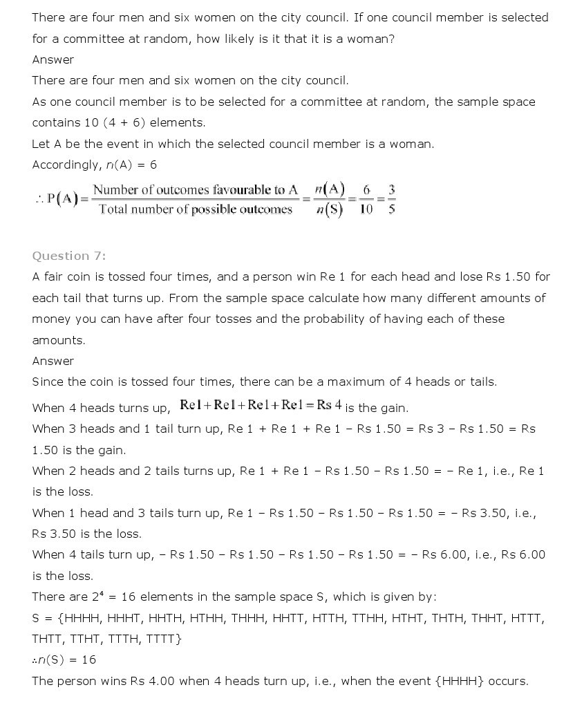 11th, Maths, Probability 20