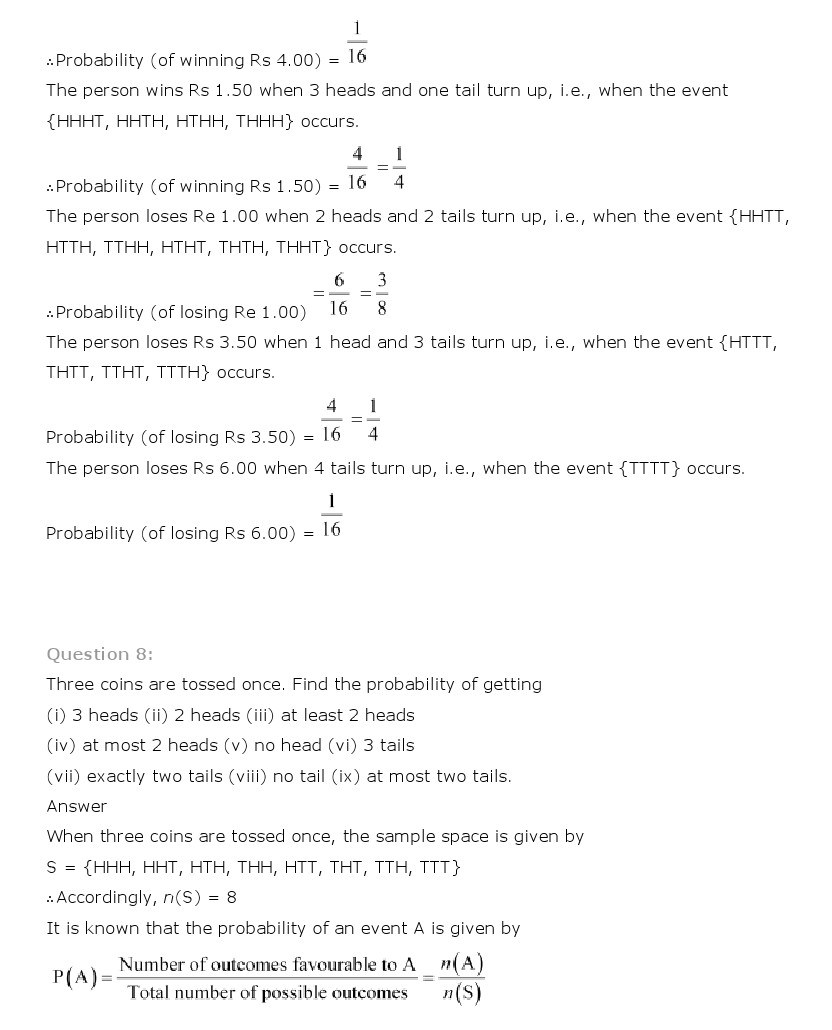 11th, Maths, Probability 21