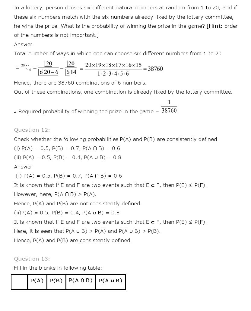 11th, Maths, Probability 24