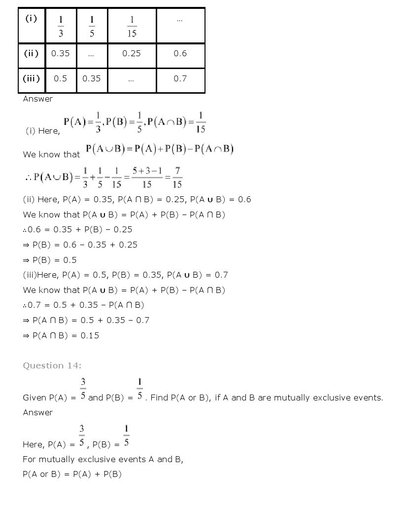 11th, Maths, Probability 25