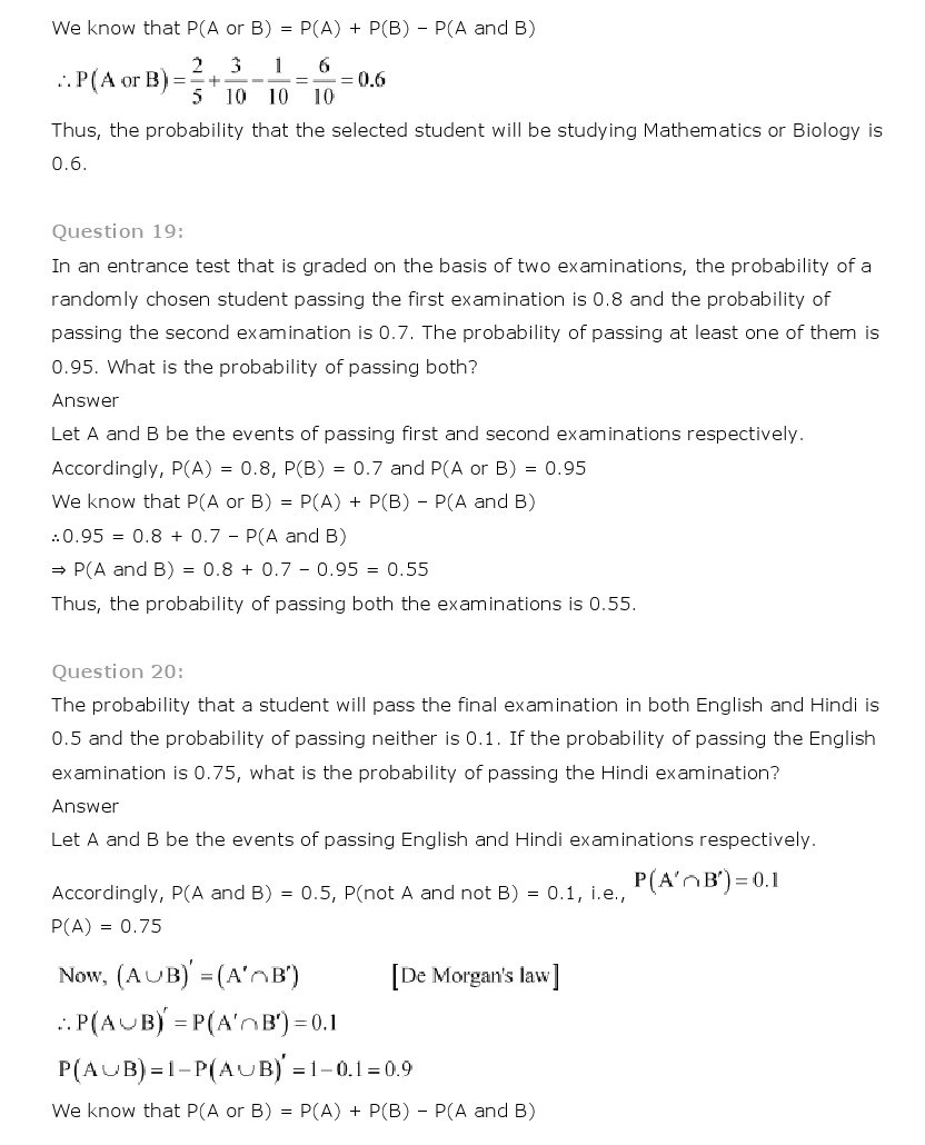 11th, Maths, Probability 28