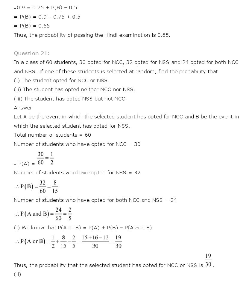 11th, Maths, Probability 29