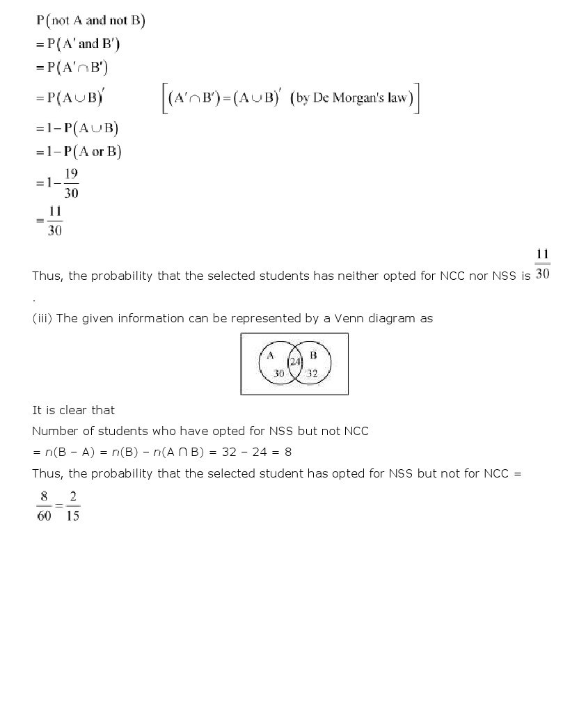 11th, Maths, Probability 30