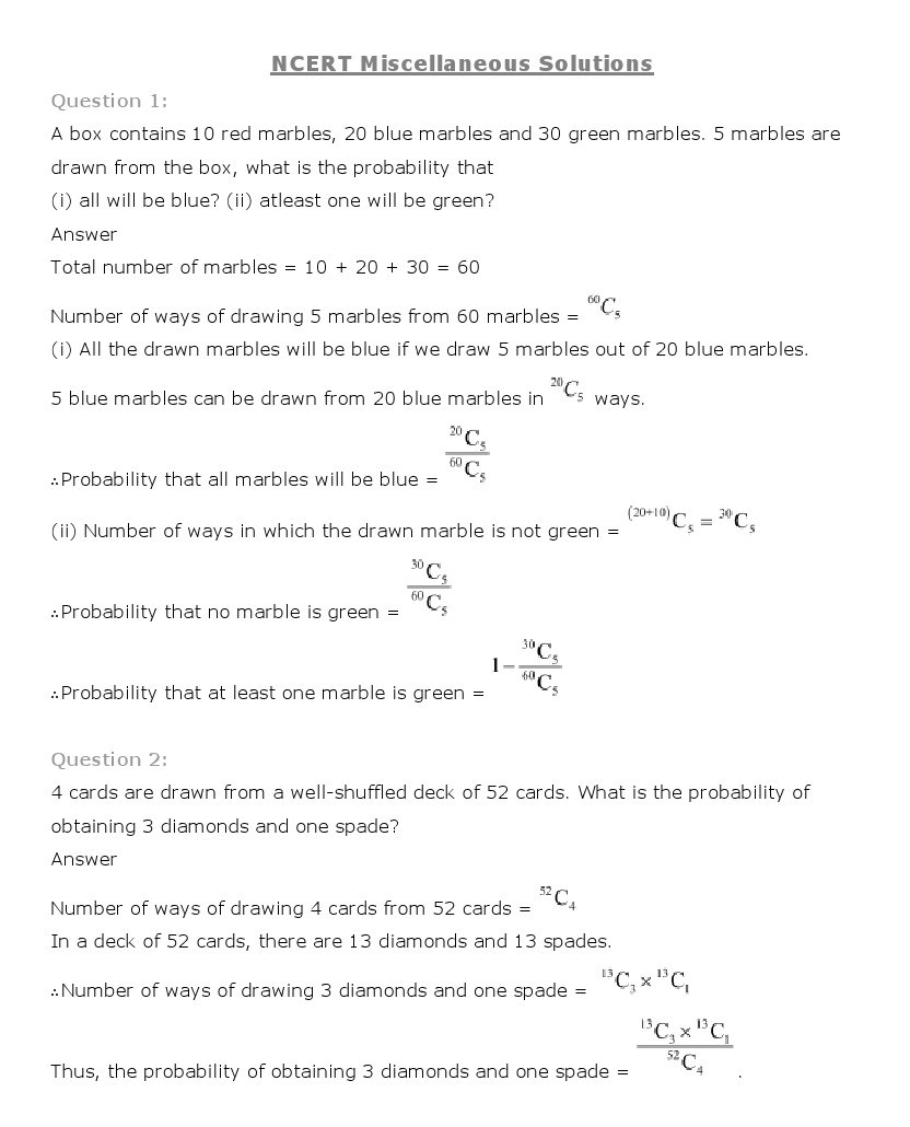 11th, Maths, Probability 31
