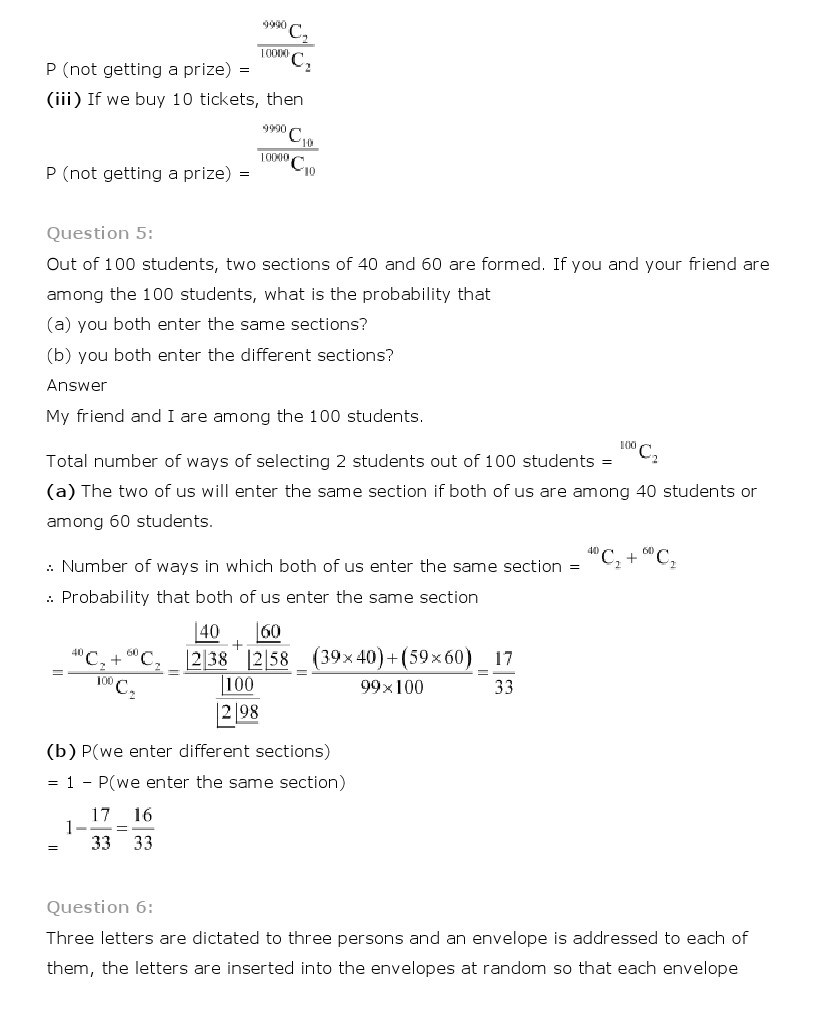 11th, Maths, Probability 33