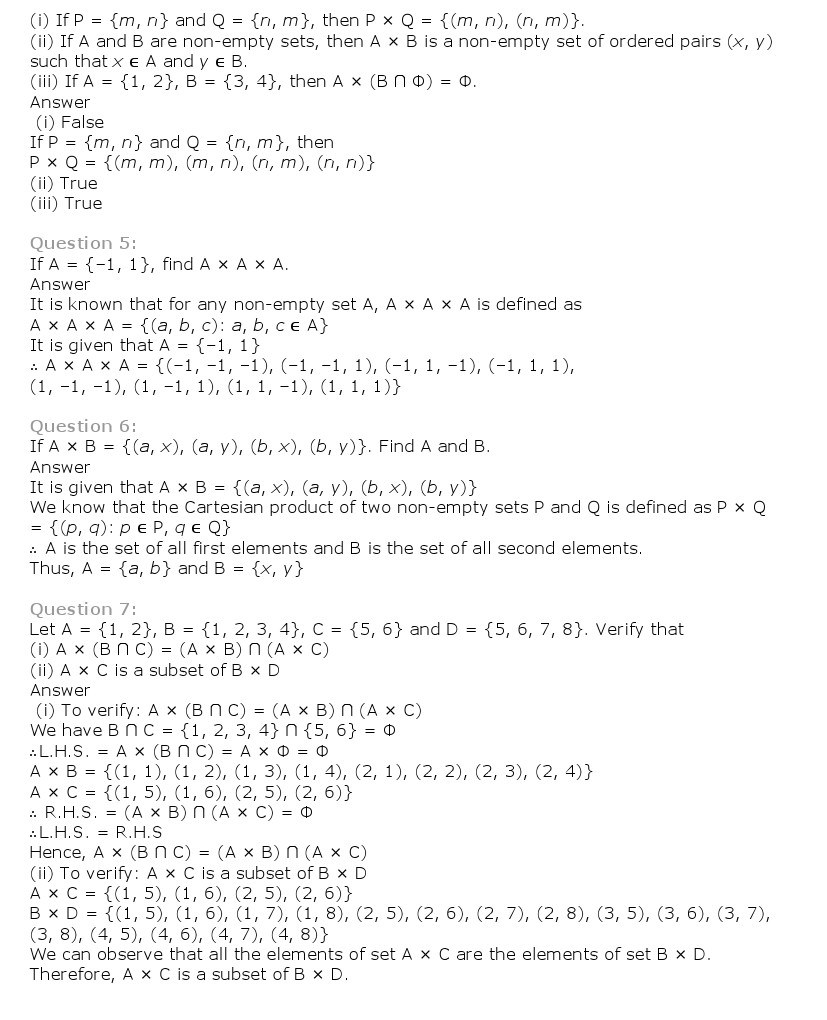 11th, Maths, Relations & Functions 2