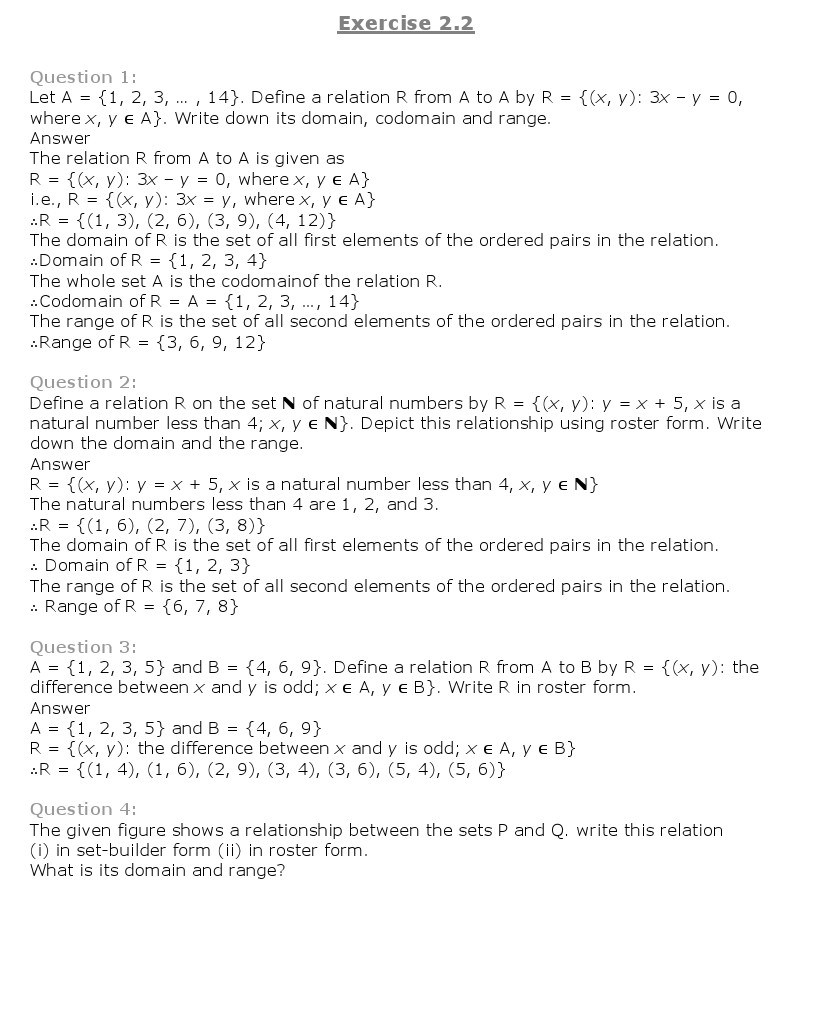 11th, Maths, Relations & Functions 4