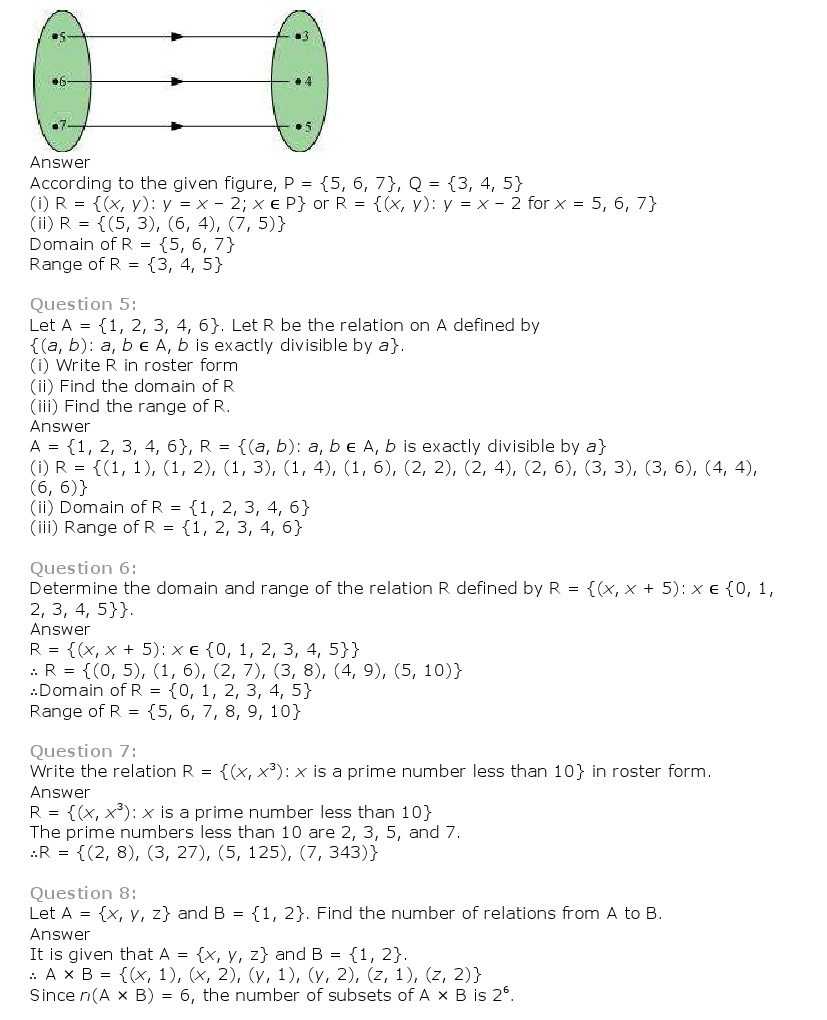 case study based questions on relations and functions class 11