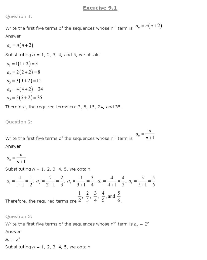 11th, Maths, Sequences & Series 1