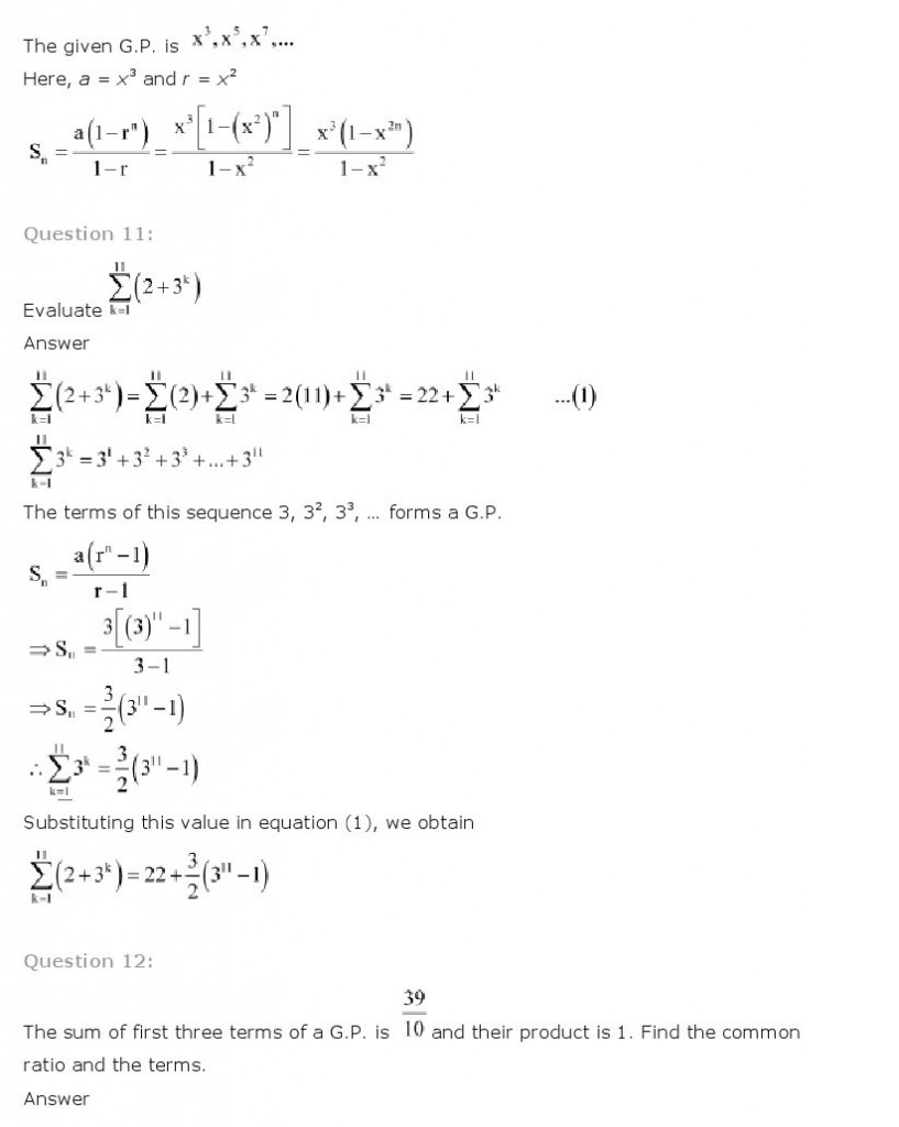 Sequences And Series, Class 11 Mathematics NCERT Solutions