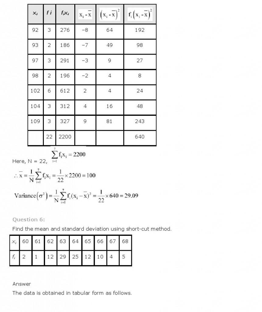 Statistics, Class 11 Mathematics NCERT Solutions