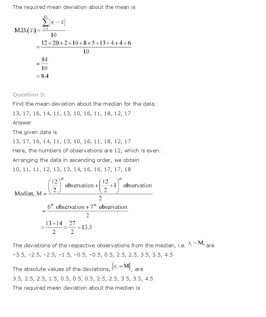 11th, Maths, Statistics 2