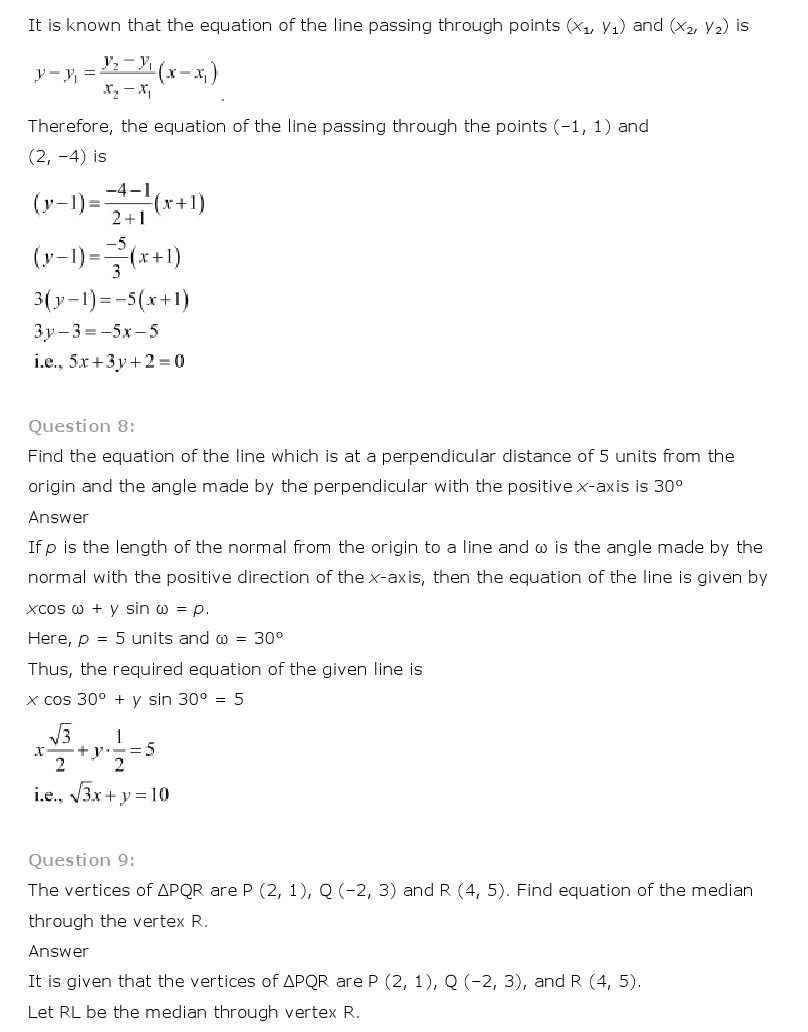 11th, Maths, Straight Lines 15