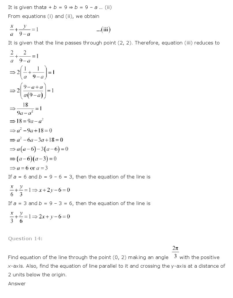 11th, Maths, Straight Lines 19