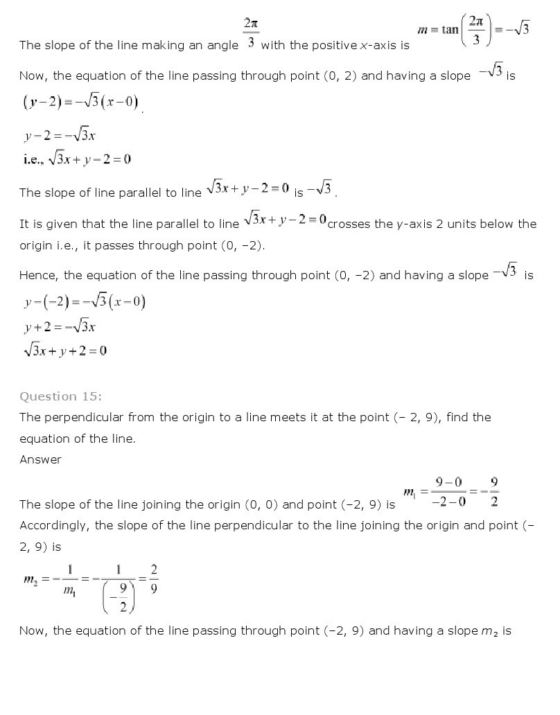 11th, Maths, Straight Lines 20