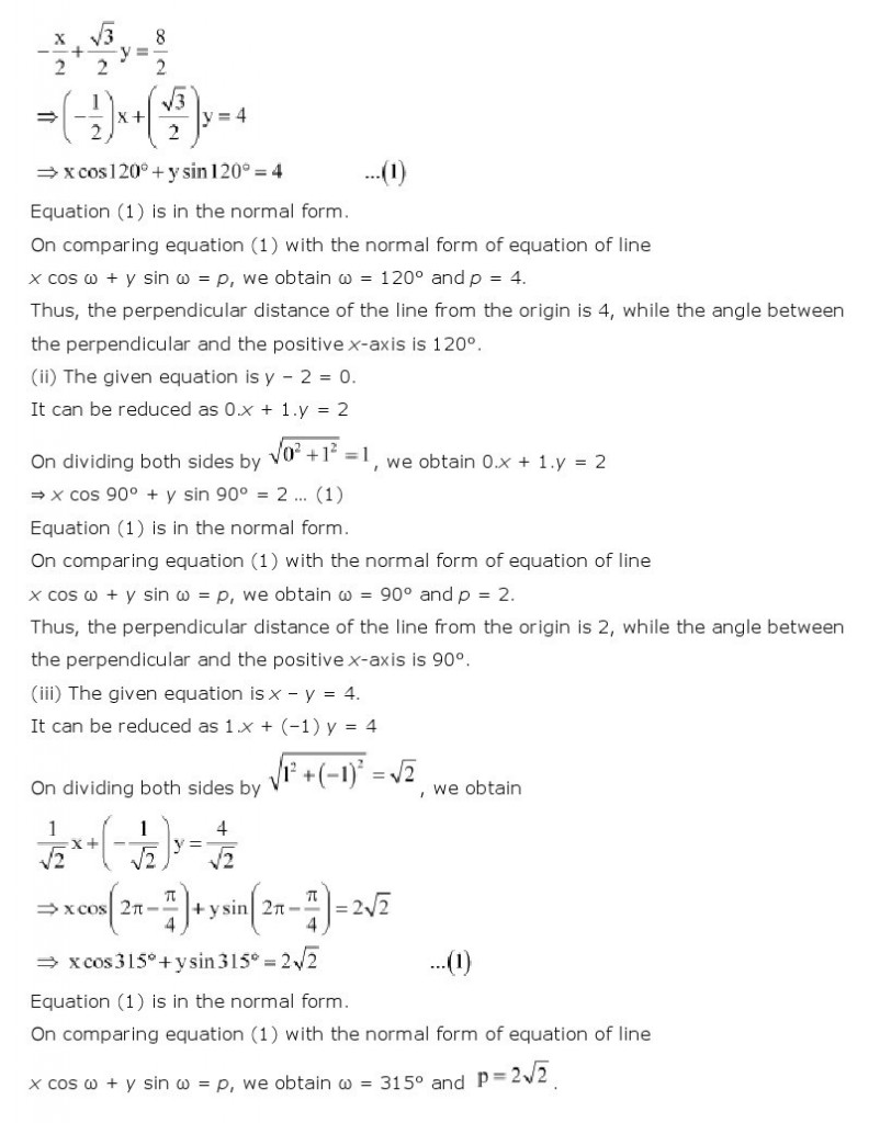 Straight lines class 11 mathematics ncert solutions