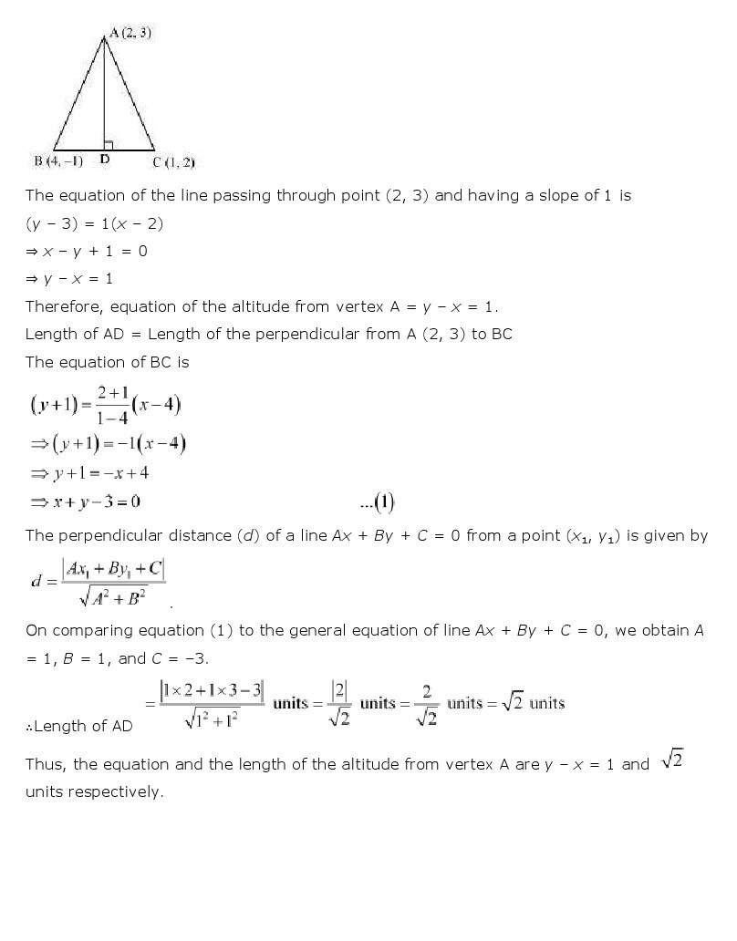 11th, Maths, Straight Lines 42