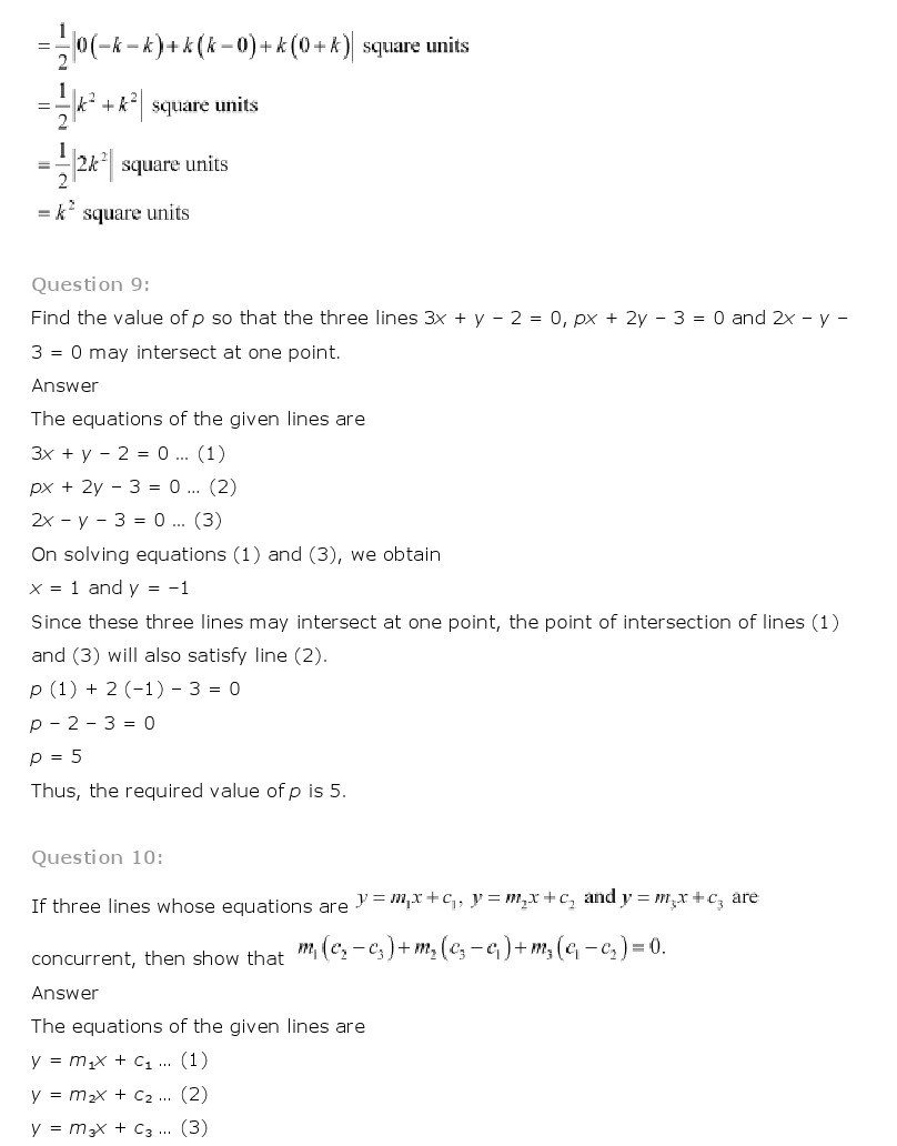 11th, Maths, Straight Lines 51