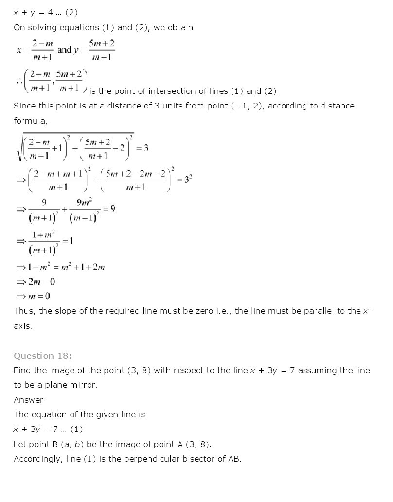 11th, Maths, Straight Lines 59