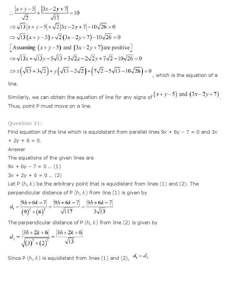 11th, Maths, Straight Lines 63