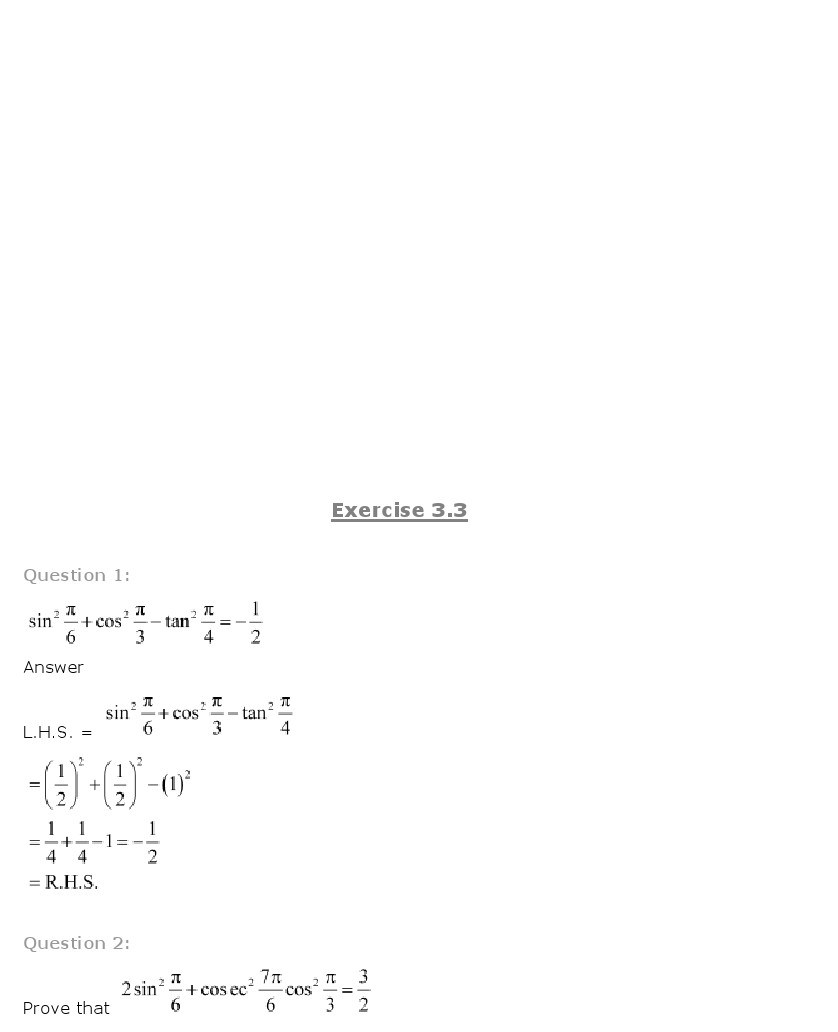 11th, Maths, Trigonometric Functions 14