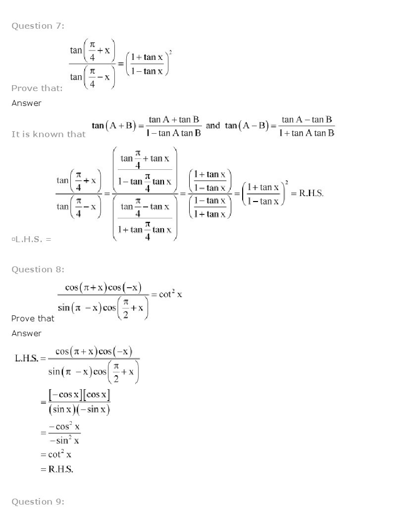 11th, Maths, Trigonometric Functions 18