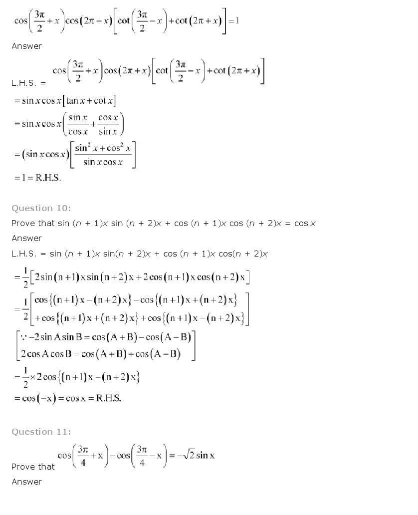 11th, Maths, Trigonometric Functions 19