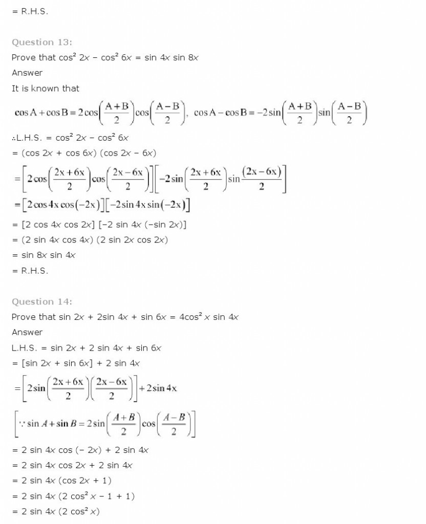 Maths class 11 chapter 3 question answer