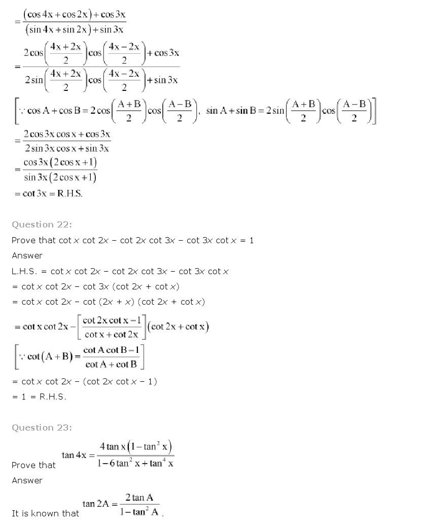 11th, Maths, Trigonometric Functions 26