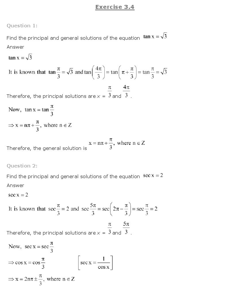 trigonometric functions class 11 assignment