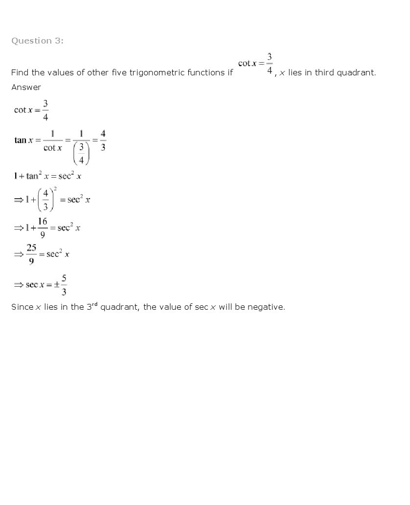 11th, Maths, Trigonometric Functions 9