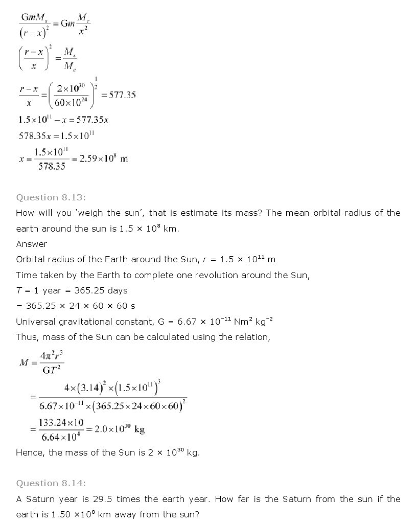 11th, Physics, Gravitation 11