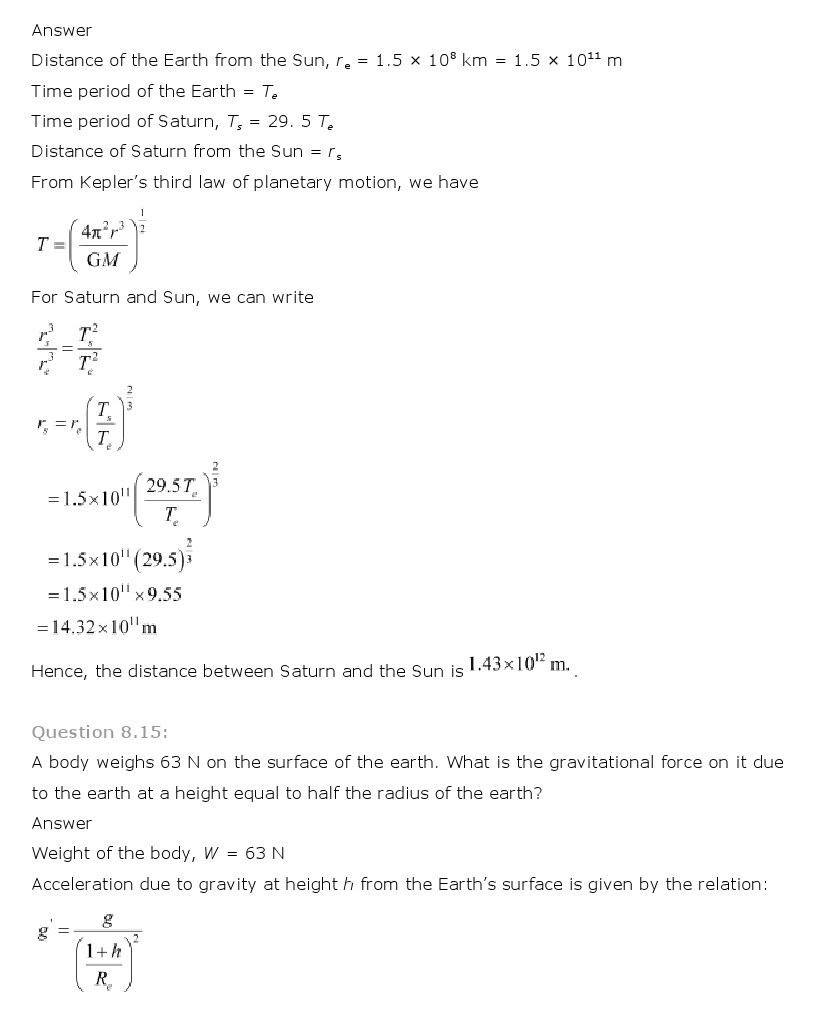 11th, Physics, Gravitation 12